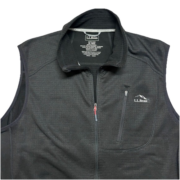 L.L. Bean Mens XL Fleece Vest Jacket Black Full Zip Pockets Outdoor Hiking Gorp - Picture 8 of 8